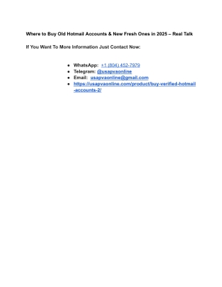 Where to Buy Old Hotmail Accounts & New Fresh Ones in 2025 – Real Talk