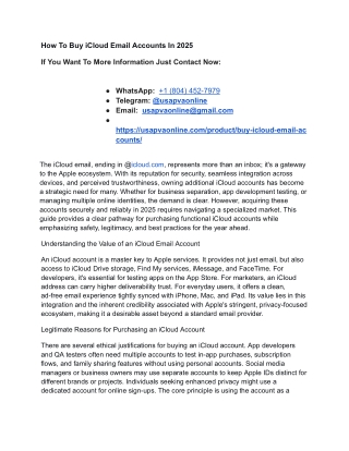 How To Buy iCloud Email Accounts In 2025