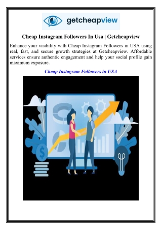 Cheap Instagram Followers In Usa  Getcheapview