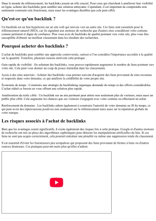 Les bénéfices à long terme d'acheter des backlinks