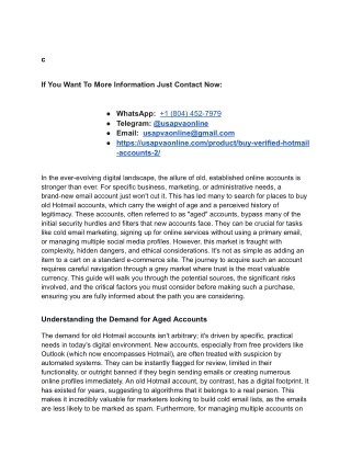 How & Where to Buy Old Hotmail Accounts_ A Guide to Sourcing and Risks