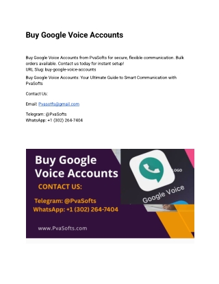 Buy Google Voice Accounts