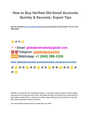 Best Place To Buy Old Gmail Accounts In USA - Los Angeles