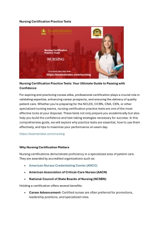 Nursing Certification Practice Tests