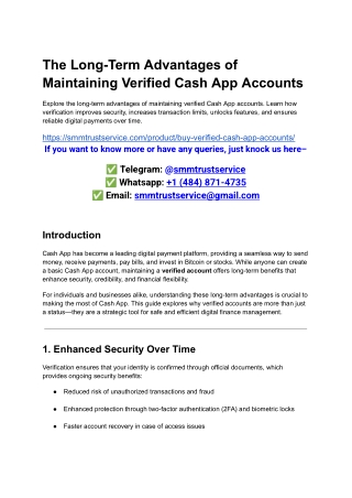 The Long-Term Advantages of Maintaining Verified Cash App Accounts