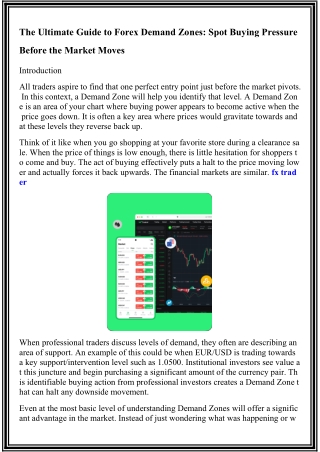 The Ultimate Guide to Forex Demand Zones Spot Buying Pressure Before the Market Moves