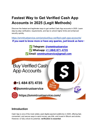 Fastest Way to Get Verified Cash App Accounts in 2025 (Legit Methods)