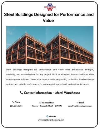 Steel Buildings Designed for Performance and Value