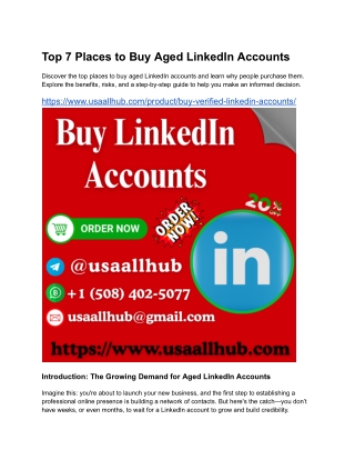 Top 7 Places to Buy Aged LinkedIn Accounts