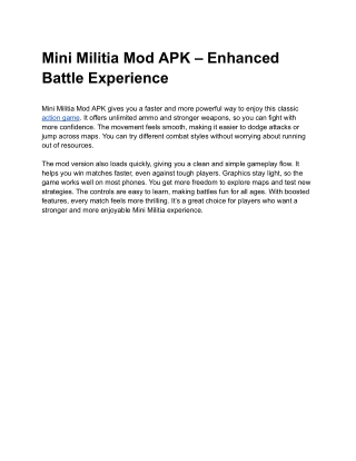 Mini Militia Mod APK