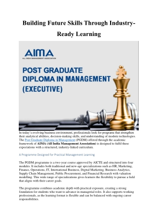 Building Future Skills Through Industry