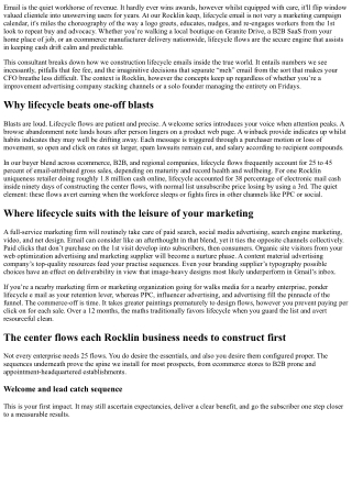 Lifecycle Email Flows: Rocklin Email Marketing Agency Guide