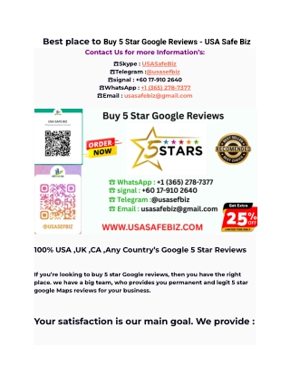 Best place to Buy 5 Star Google Reviews