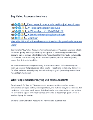 The Ultimate Guide To Buying Old Yahoo Accounts S