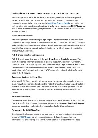 Best IP Law Firm Company In Canada