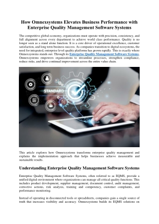 enterprise quality management software systems
