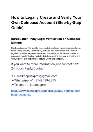 7. Why You Should Never Buy Pre‑Verified Coinbase Accounts
