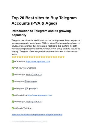 Top Leading Sites to Buy Verified Telegram Accounts for ...