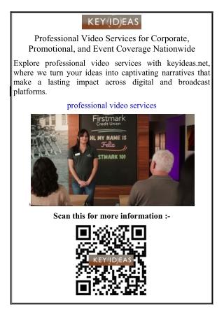 Professional Video Services for Corporate, Promotional, and Event Coverage Nationwide