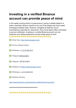 Secure Online Store Buy Verified Binance Accounts for ...