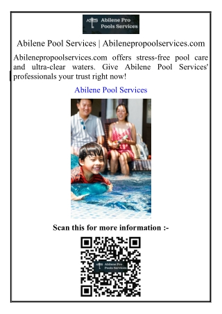 Abilene Pool Services Abilenepropoolservices.com