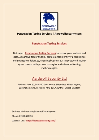 Penetration Testing Services
