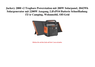 9466 Jackery 2000 v2 Tragbare Powerstation mit 200W Solarpanel  2042Wh Solargenerator mit 2200W Ausgang