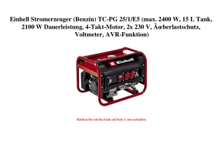 1668 Einhell Stromerzeuger  Benzin  TC-PG 25 1 E5  max. 2400 W  15 L Tank  2100 W Dauerleistung  4-Takt-