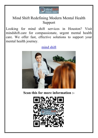 Mind Shift Redefining Modern Mental Health Support