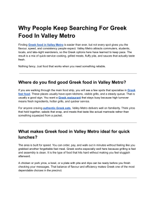 Why People Keep Searching For Greek Food In Valley Metro