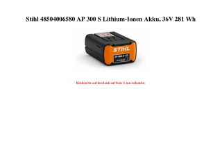 3821 Stihl 48504006580 AP 300 S Lithium-Ionen Akku  36V 281 Wh