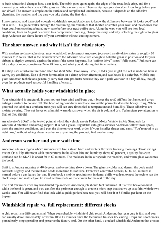 Windshield Replacement Anderson: How Long Before You Can Drive?