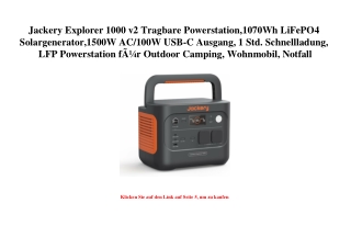 1118 Jackery Explorer 1000 v2 Tragbare Powerstation 1070Wh LiFePO4 Solargenerator 1500W AC 100W USB-C Au