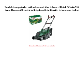 1099 Bosch leistungsstarker Akku-RasenmÃƒÂ¤her AdvancedRotak 36V-44-750  zum RasenmÃƒÂ¤hen  36-Volt-Syst