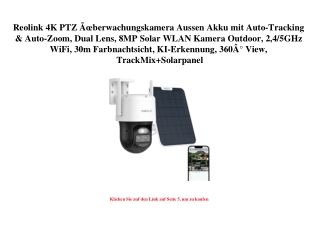 6617 Reolink 4K PTZ ÃƒÂœberwachungskamera Aussen Akku mit Auto-Tracking   Auto-Zoom  Dual Lens  8MP Sola