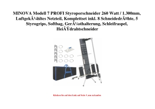 6494 MINOVA Modell 7 PROFI Styroporschneider 260 Watt   1.300mm  LuftgekÃƒÂ¼hltes Netzteil  Komplettset
