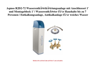 2779 Aqmos R2D2-72 WasserenthÃƒÂ¤rthÃƒÂ¤rtungsanlage mit Anschlussset 1' und Montageblock 1'   Wasserent