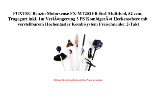 5931 FUXTEC Benzin Motorsense FX-MT252ER 5in1 Multitool  52 ccm  Tragegurt inkl. 1m VerlÃƒÂ¤ngerung 3 PS