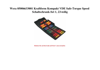8085 Wera 05006633001 Kraftform Kompakt VDE Safe-Torque Speed Schaltschrank-Set 1  23-teilig