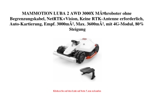 3276 MAMMOTION LUBA 2 AWD 3000X MÃƒÂ¤hroboter ohne Begrenzungskabel  NetRTK Vision  Keine RTK-Antenne er