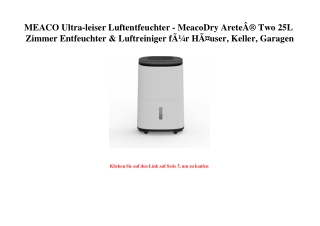 1648 MEACO Ultra-leiser Luftentfeuchter - MeacoDry AreteÃ‚Â® Two 25L Zimmer Entfeuchter   Luftreiniger f
