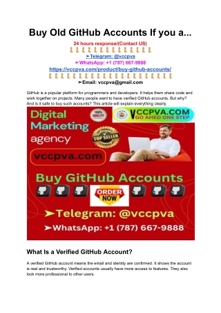 Buy Old GitHub Accounts If you a...