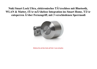 1522 Nuki Smart Lock Ultra  elektronisches TÃƒÂ¼rschloss mit Bluetooth  WLAN   Matter  fÃƒÂ¼r mÃƒÂ¼helos