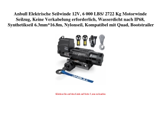 7690 Anbull Elektrische Seilwinde 12V  6 000 LBS  2722 Kg Motorwinde Seilzug  Keine Verkabelung erforder
