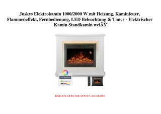 8047 Juskys Elektrokamin 1000 2000 W mit Heizung  Kaminfeuer  Flammeneffekt  Fernbedienung  LED Beleucht