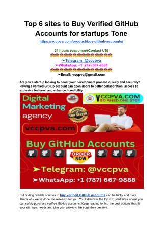 Top 6 sites to Buy Verified GitHub Accounts for startups Tone