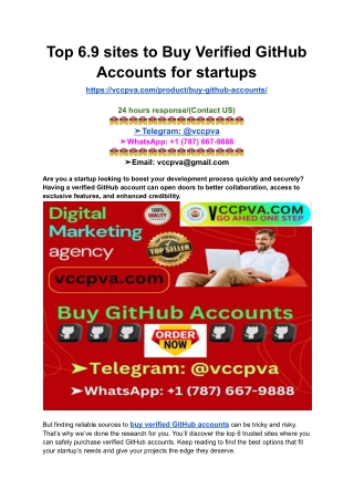 Top 6.9 sites to Buy Verified GitHub Accounts for startups