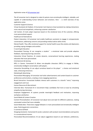 Application areas of AI humanizer tool