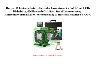 4041 Huepar 16 Linien-selbstnivellierendes Laserniveau 4 x 360 Ã‚Â° mit LCD-Bildschirm  4D Bluetooth GrÃ