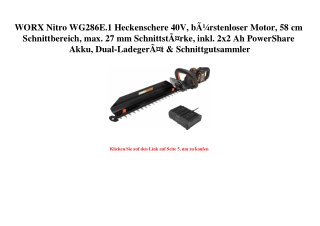 5925 WORX Nitro WG286E.1 Heckenschere 40V  bÃƒÂ¼rstenloser Motor  58 cm Schnittbereich  max. 27 mm Schni